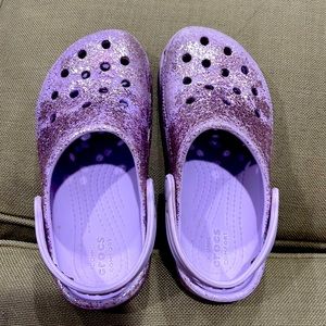 Girls glitter crocs size 12